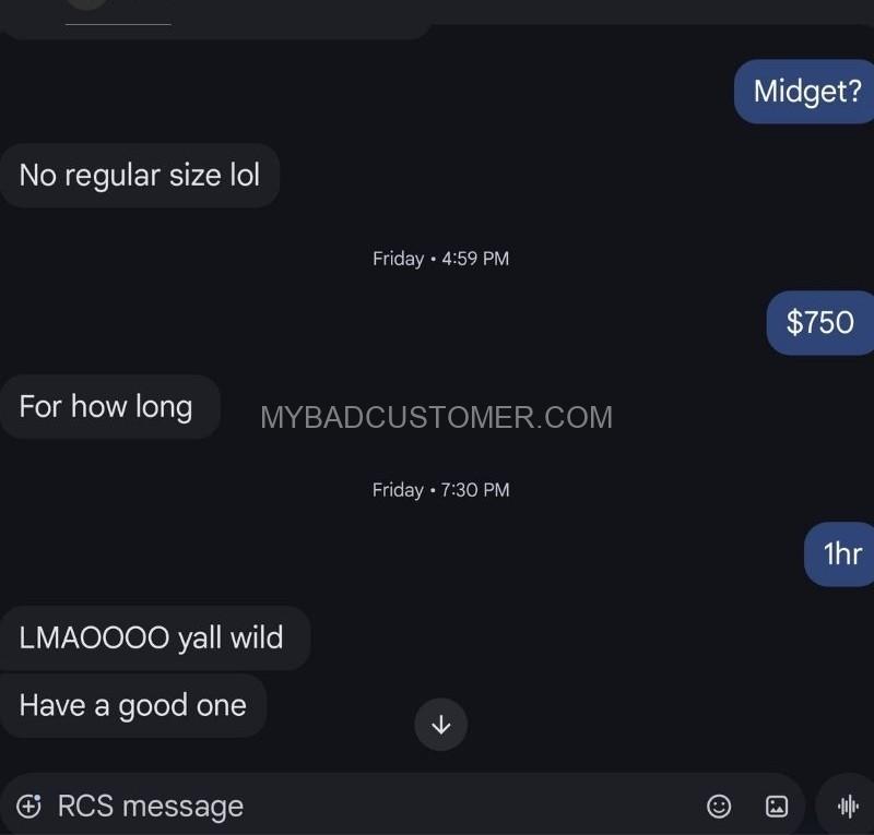 Nadya Yurawecz reacting negatively to Trump impersonator pricing via text messages